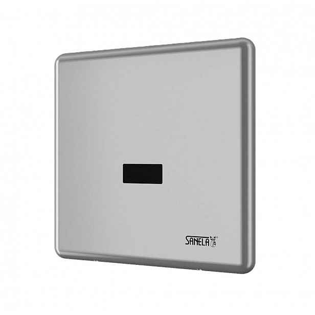 Sanela - Automatický splachovač pisoáru, s elektronikou ALS, 230 V AC, Bluetooth, matný nerez SLP 02KZX