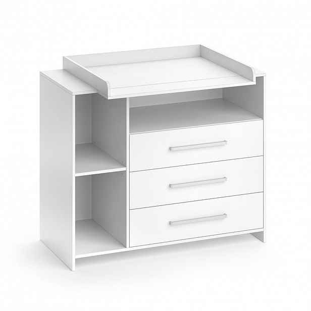 Vicco PŘEBALOVACÍ PULT Oskar Bílá 113 x 100 cm se 3 velkými zásuvkami