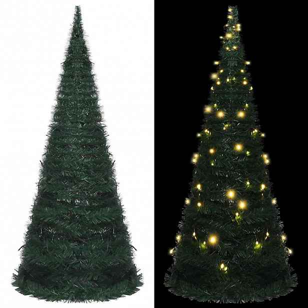 vidaXL Pop-up umělý vánoční stromek s LED osvětlením zelený 150 cm