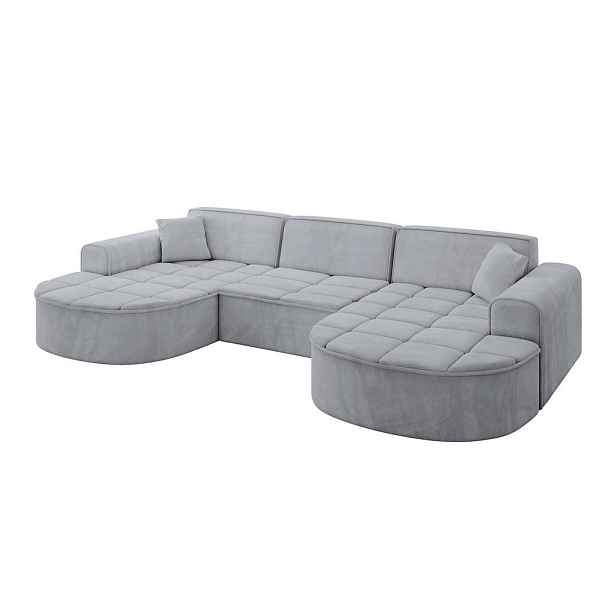 ALTDECOR SEDACÍ SOUPRAVA ve tvaru U TARO-U1 303x171x79,5 Šedá Velur