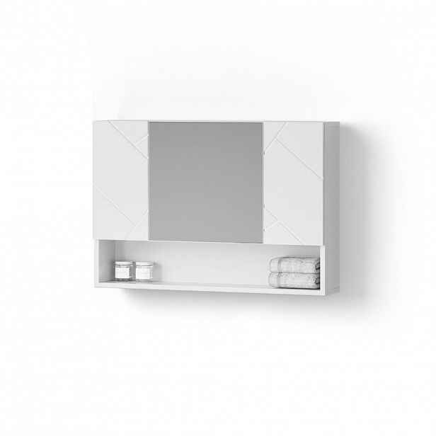 Livinity® KOUPELNOVÁ ZRCADLOVÁ SKŘÍŇKA Ronco Bílá vysoký lesk 80.1 x 55 cm