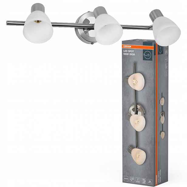 Nástěnná lampa stropní svítidlo Led reflektor Spot 3xG9 Chrom Vase Osram