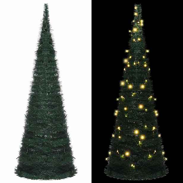 vidaXL Pop-up umělý vánoční stromek s LED osvětlením zelený 180 cm