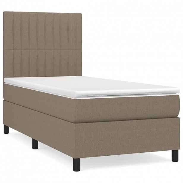 vidaXL Box spring postel s matrací taupe 90x190 cm textil