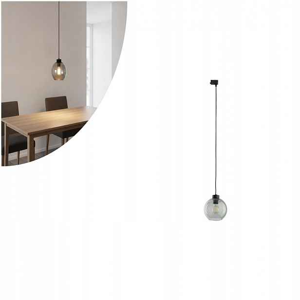 Černá závěsná kolejnicová lampa Tracer Cubus nad stůl, moderní, Tk Lighting