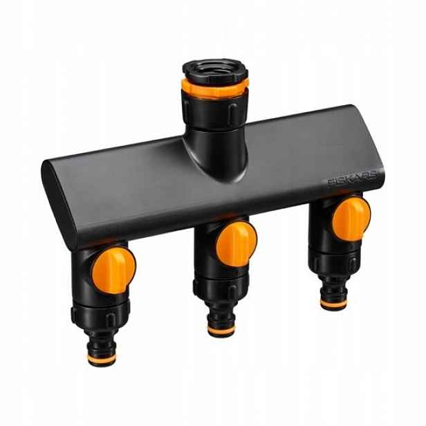 Fiskars Comfort Přípojka k vodovodnímu kohoutku trojitá Hadicový adaptér 21-33 mm