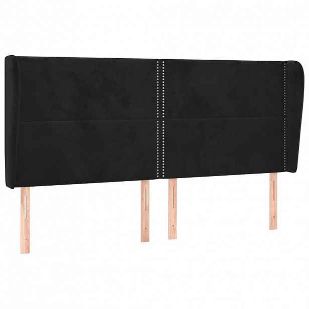 vidaXL Čelo postele typu ušák černé 183x23x118/128 cm samet