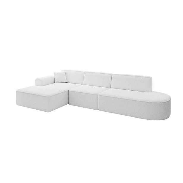 ALTDECOR ROHOVÁ SEDAČKA s otomanem, levá IREA-L2-v3 327x165x77 Bílá Buklé