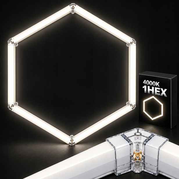 Bílé Led osvětlení 42W dílna HEX1 92x79 Cm 4000K silné
