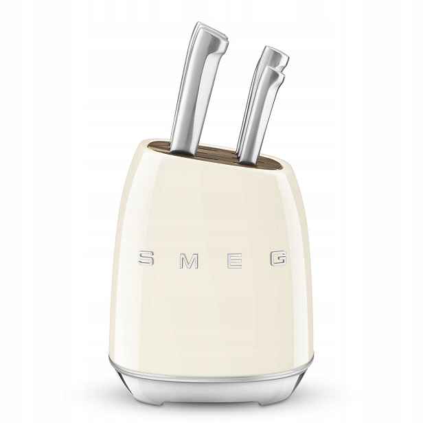 Nože Smeg Sada nožů v Bloku Sada stojanů 6 Ks Krémové KBSF02CR