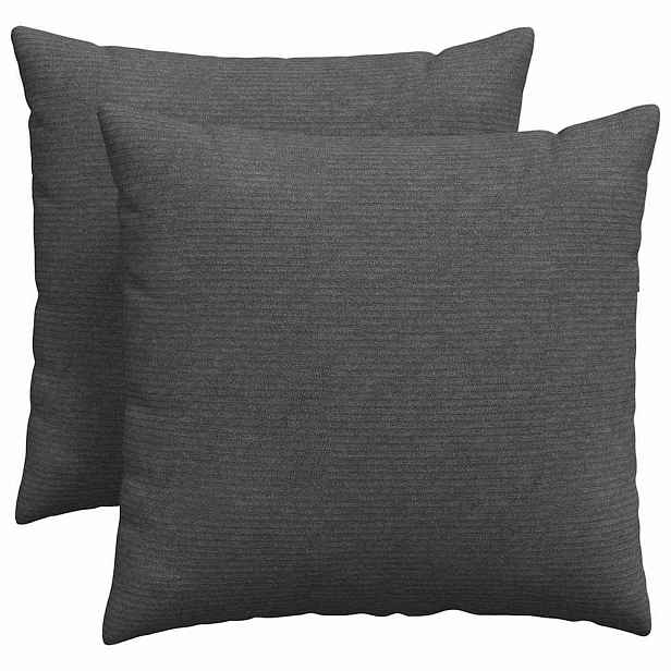 vidaXL Pohovkové polštáře 2 pcs Tmavě šedá 50 x 50 cm Žebrovaná látka