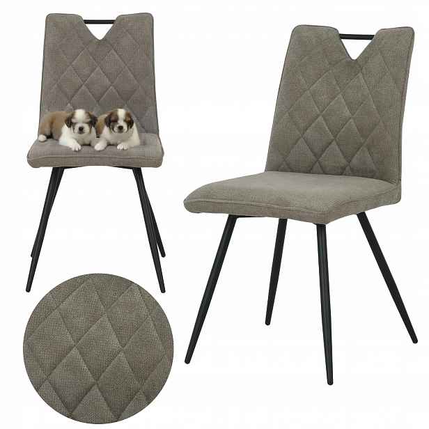 Čalouněná židle Jiřina tmavě béžová moderní do jídelny obývacího pokoje loft