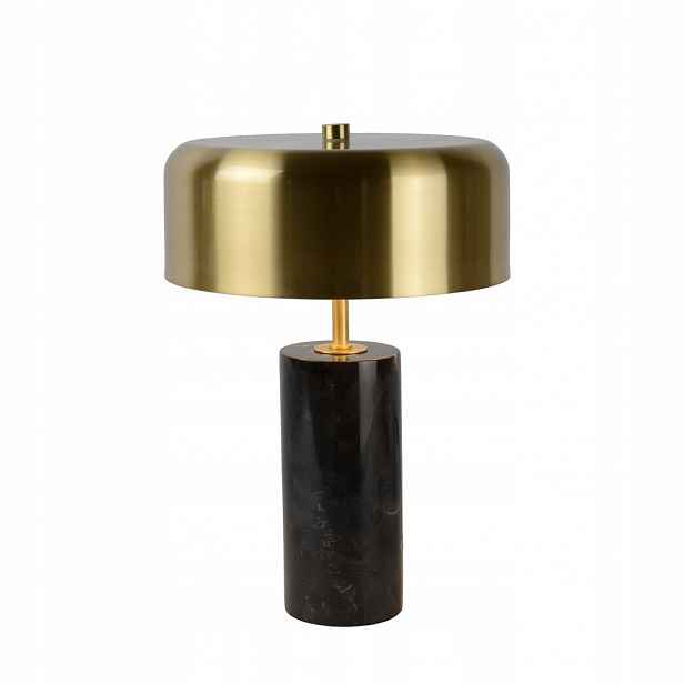 Černá stolní lampa Mirasol se zlatým leskem do kanceláře Lucide