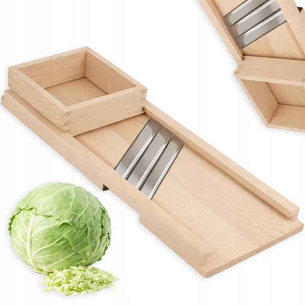 Kráječ Zelí Dřevěný Ruční Kráječ Na Zeleninu 65 CM Zásuvka