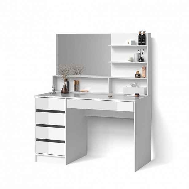 Livinity® TOALETNÍ STOLEK Imola Bílá 145 cm se zrcadlem