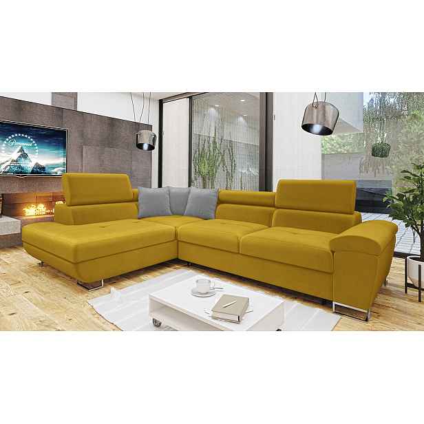 Luxusní sedací souprava Cinnamon, žlutá Velvet