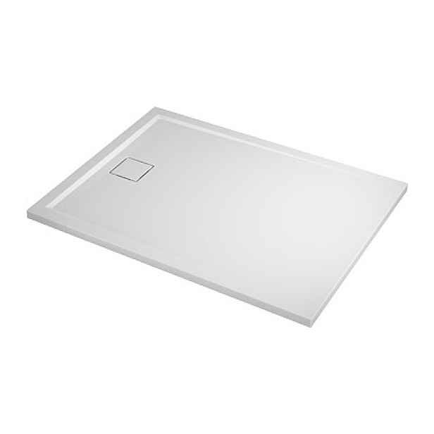 RONAL LIVADA W20AS08012004; 80x120x3;7 cm; obdelníková sprchová vanička z litého mramoru; bílá; sifon na kratší straně vaničky (Sanswiss)