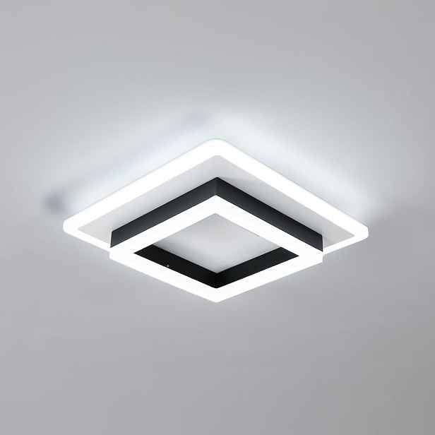 Stropní Led svítidlo Plafon Černé čtvercové nástěnné 30W 6500K