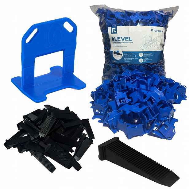 Vyrovnávací systém Dlaždice Klipsy Glazurní Klíny 1,5 mm 500 100 Ranplast
