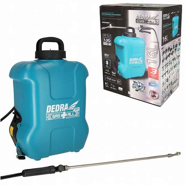 Akumulátorový zádový postřikovač Dedra Sas+all DED6981 18V 16L 5 Bar
