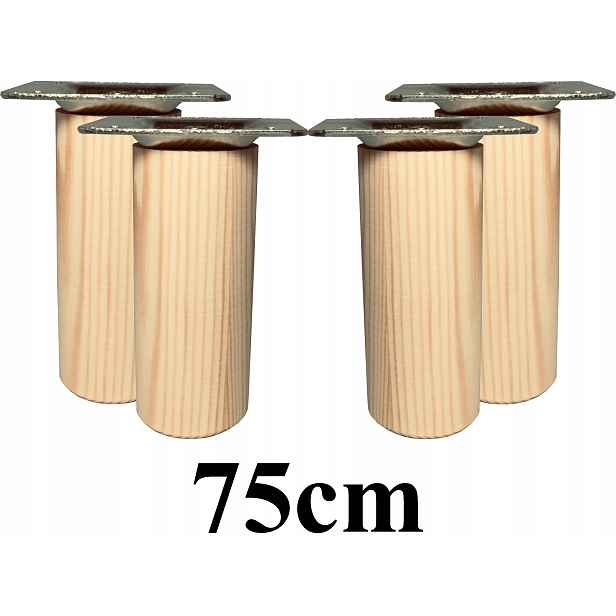 Dřevěné Nožky soustružené 75 cm, sada 4 plechy