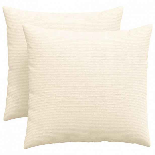 vidaXL Pohovkové polštáře 2 pcs Krémová 50 x 50 cm Žebrovaná látka