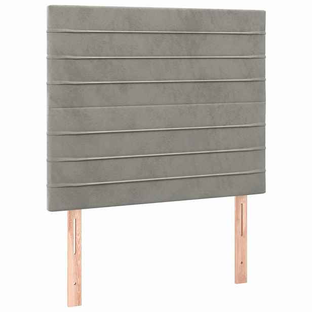 vidaXL Čelo postele světle šedé 100x5x118/128 cm sametové