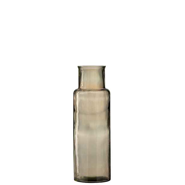 Hnědá úzká skleněná váza Cylinder M - 14,5*14,5*44,5 cm J-Line by Jolipa