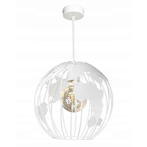 Lustrová závěsná stropní lampa Globus bílá stropní loftová lampa nad stůl