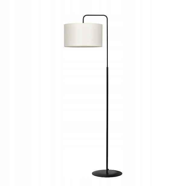 Podlahová lampa Trapo E27 černá s ecru stínítkem, 150 cm