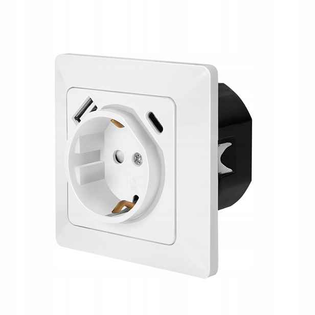 Podomítková elektrická zásuvka Usb-c Power Delivery 18W Usb LogiLink Bílá