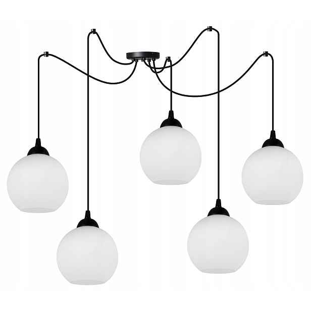 Závěsné Stropní Svítidlo Lustr Pavouk Skleněný Loft Bílé Koule Glamour