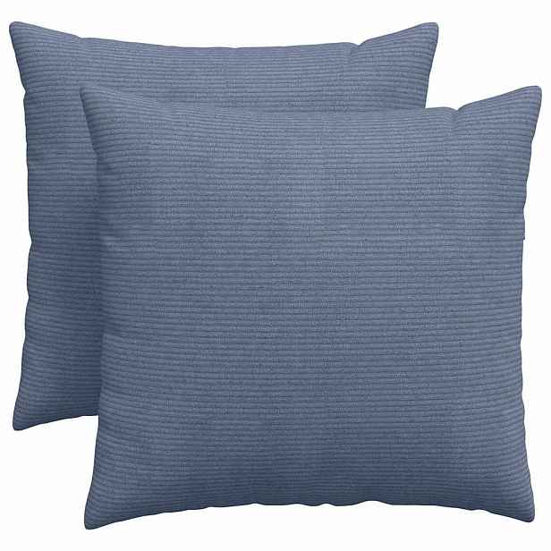 vidaXL Pohovkové polštáře 2 pcs Modrá 50 x 50 cm Žebrovaná látka