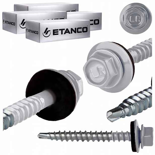 Farmářské vruty 4,8x50 mm Ral 9006 400 ks plechových vrutů Etanco GTF2 Z14
