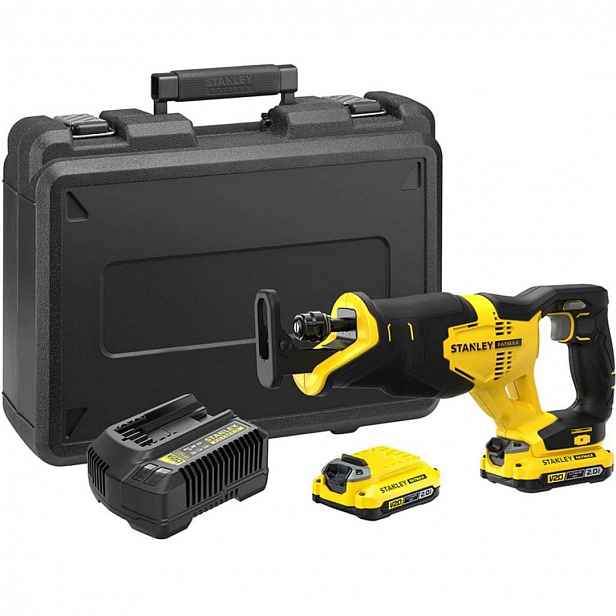 Stanley - 18V AKU mečová pila, 2x aku 2,0 Ah Li-Ion, nabíječka SFMCS300D2K-QW