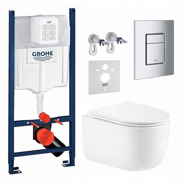 Grohe Wc mísa Tornado s deskou tlačítko podomítkový set Premium