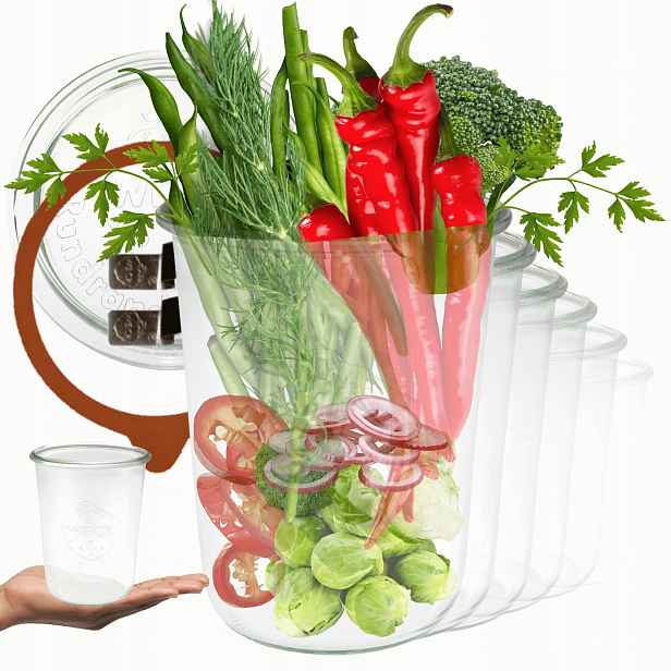 Sklenice Weck 850 ml na okurky Mold kompletní sada 6 Ks na zavařeniny chleba