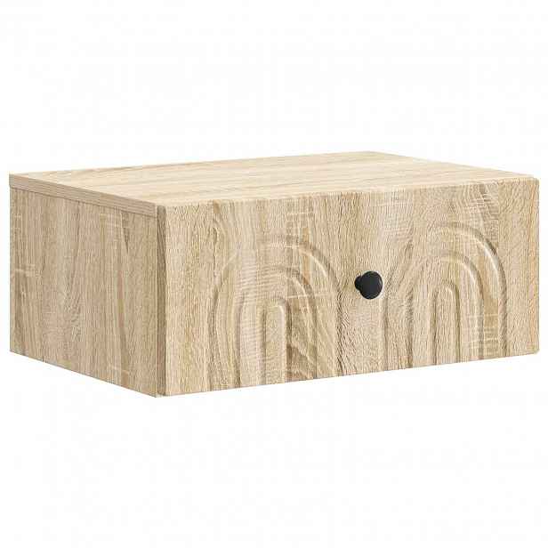 vidaXL Nástěnný noční stolek Dub sonoma 49 x 34,5 x 20 cm