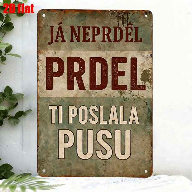 TEMU 1ks Čeští Slogan Retroiron Znak 20X30Cm Hliníkový Kovový Nástěnný Obraz Vintage Styl Dekorace pro Domov, Restauraci, Kavárnu, Bar, Garáž Vtipné
