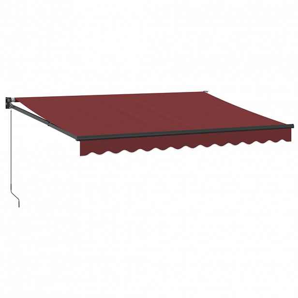 vidaXL Ručně zatahovací markýza burgundská 350 x 250 cm