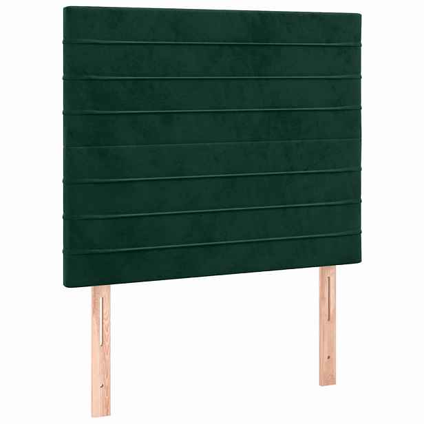 vidaXL Čelo postele tmavě zelené 100x5x118/128 cm sametové