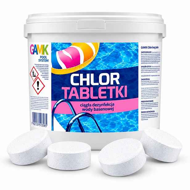Chlor 3KG 15X200G Tablety Do Bazénu Bazénová Chemie Nepřetržitá Dezinfekce