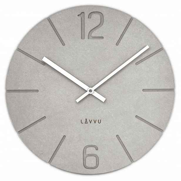 Kulatý Šedé Nástěnné Hodiny Lavvu Natur Eco Mdf Handmade LCT5020 34 cm