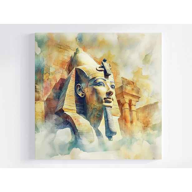 Obraz Na Plátně Canvas Egypt Sfinga Pyramidy Umění Orientální Akvarel 50x50