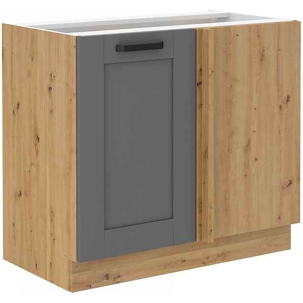 Spodní rohová skříňka Luna 105 ND 1F BB Barva korpusu: Dub artisan, Barva dvířek: Dust Grey