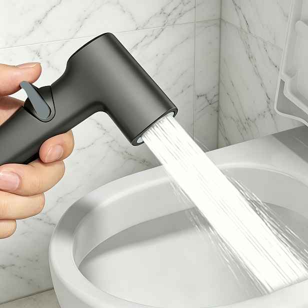 TEMU Přenosná ruční bidetová sprcha s čtvercovou hlavou 26v1, tlaková stříkací pistole - design se zasouvacím uzávěrem vody - šedá bidetová | Tlaková