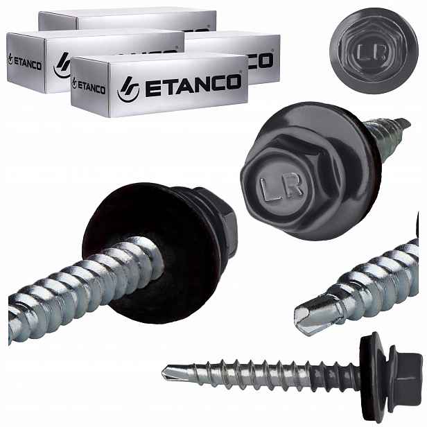 Farmářské vruty 4,8 x 35 mm Ral 7016 1000ks plechové vruty Etanco GTF2 Z14