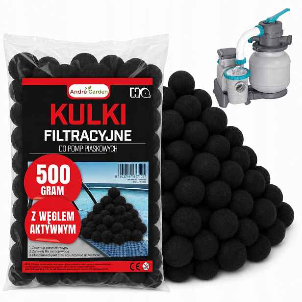 Filtrační kuličky do bazénu pro velké filtrační čerpadla 500 g Aktivní Uhlí 0,5 kg