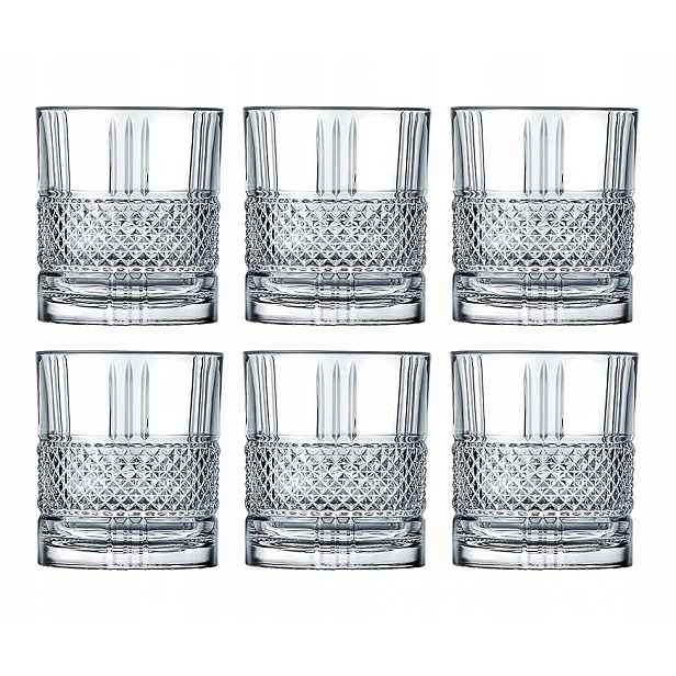 Křišťálové nízké sklenice na whisky Rcr Brillante 340 ml 6 ks