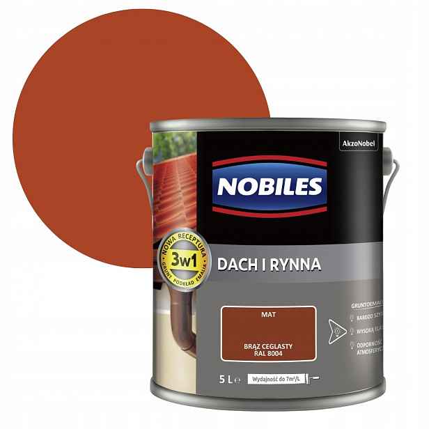 Nobiles Střecha A Okap 5 L, Cihlově Hnědý, Barva 8004